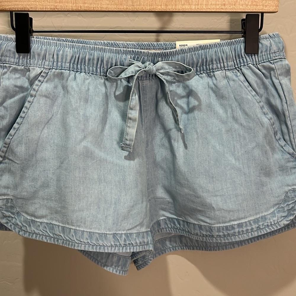 Jean Short Low Rise Soft Shortie Dolphin Light Blue Women So Kohl Elastic Summer - Picture 2 of 10